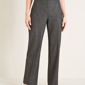 NWT Chico's Menswear Sequin Plaid wide leg pants 3T 3 Tall 16 Tall